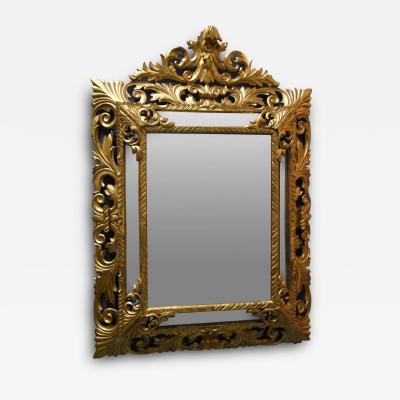 Large 19thc Italian giltwood cushion mirror