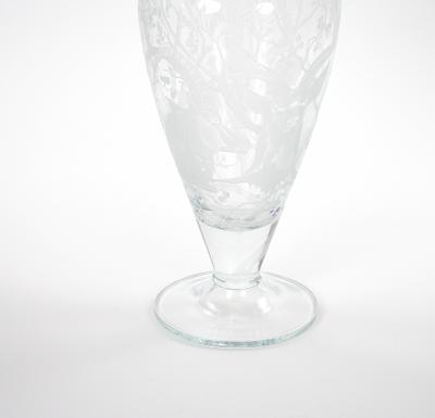 Large 20th Century Decorative Vase with Etched Antelopes by Erika Van Dewark