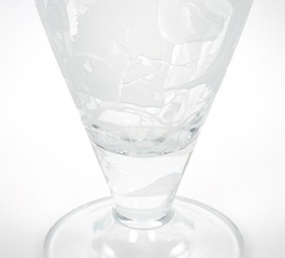 Large 20th Century Decorative Vase with Etched Antelopes by Erika Van Dewark