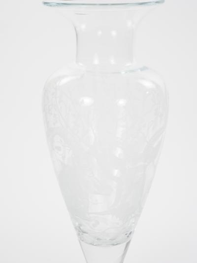 Large 20th Century Decorative Vase with Etched Antelopes by Erika Van Dewark
