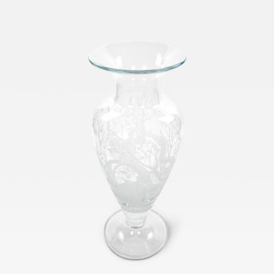 Large 20th Century Decorative Vase with Etched Antelopes by Erika Van Dewark