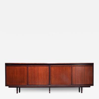 Large 4 door Credenza in Mahogany and Teak Italy 1960s