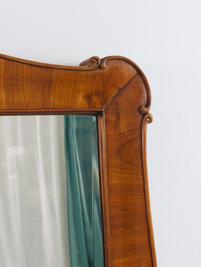 Large 59 Biedermeier Carved Scalloped Cherry Wood Wall Mirror Vienna 1850