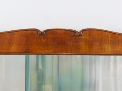 Large 59 Biedermeier Carved Scalloped Cherry Wood Wall Mirror Vienna 1850