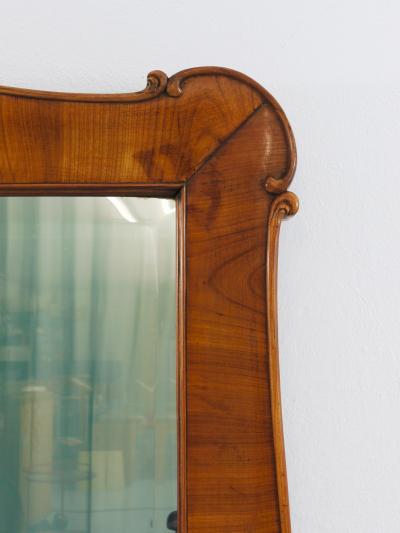 Large 59 Biedermeier Carved Scalloped Cherry Wood Wall Mirror Vienna 1850
