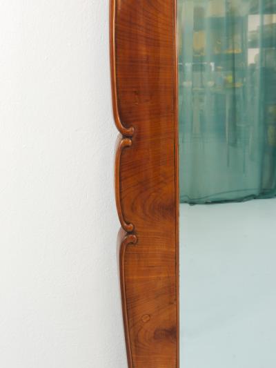 Large 59 Biedermeier Carved Scalloped Cherry Wood Wall Mirror Vienna 1850