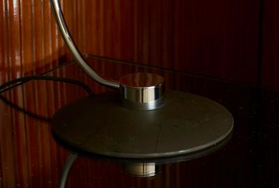 Large Adjustable Mid Century Table Lamp in Chrome and Black 1960s