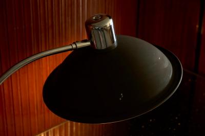 Large Adjustable Mid Century Table Lamp in Chrome and Black 1960s