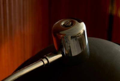 Large Adjustable Mid Century Table Lamp in Chrome and Black 1960s