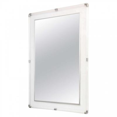 Large American Modern Lucite and Polished Chrome Mirror by Charles Hollis Jones