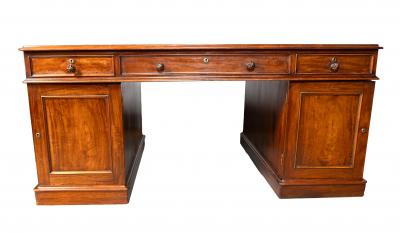 Large And Impressive George IV Mahogany Partners Desk Stamped T Wilson London