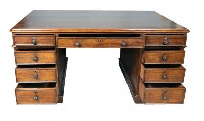 Large And Impressive George IV Mahogany Partners Desk Stamped T Wilson London