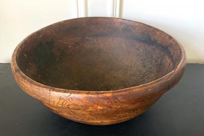 Large Antique American Burl Bowl