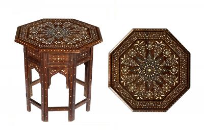 Large Antique Anglo Indian Octagonal Side traveling Table