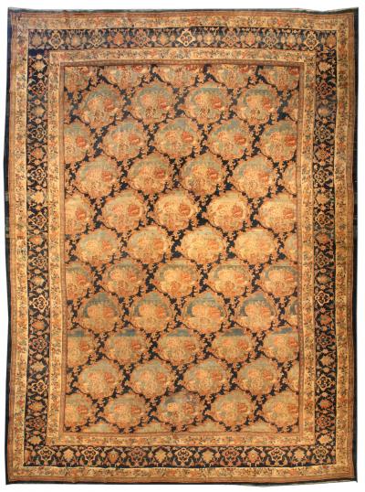 Large Antique Bidjar Botanic Handmade Wool Rug Size Adjusted 