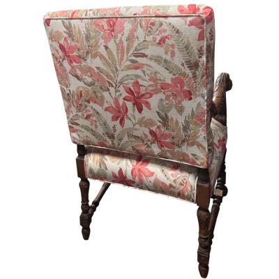 Large Antique Carved Italian Walnut Throne Chair 1 of 2