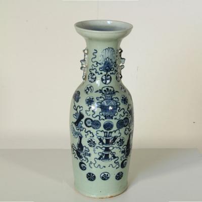 Large Antique Chinese Blue and White Vase 19th Century