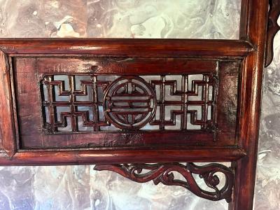Large Antique Chinese Carved Wood Robe Display Rack
