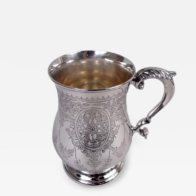 Large Antique English Victorian Georgian Sterling Silver Mug 1884
