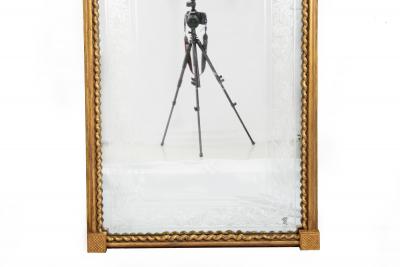 Large Antique French Louis Philippe Arched Top Giltwood Pier Mirror ca 1870