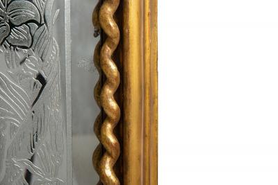 Large Antique French Louis Philippe Arched Top Giltwood Pier Mirror ca 1870