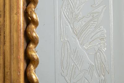 Large Antique French Louis Philippe Arched Top Giltwood Pier Mirror ca 1870