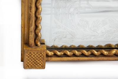 Large Antique French Louis Philippe Arched Top Giltwood Pier Mirror ca 1870