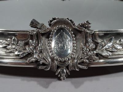Large Antique French Rococo Revival Silver Centerpiece Plateau