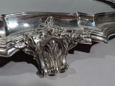 Large Antique French Rococo Revival Silver Centerpiece Plateau