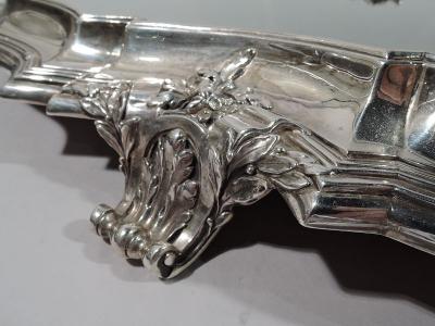 Large Antique French Rococo Revival Silver Centerpiece Plateau