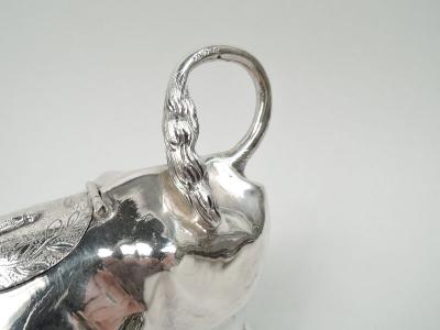 Large Antique German Silver Bountiful Bessie Cow Creamer