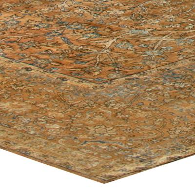 Large Antique North Indian Brown Handmade Wool Rug