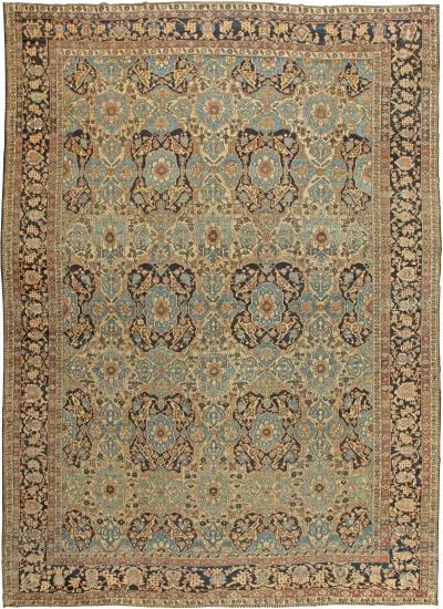 Large Antique Persian Bakhtiari Botanic Handmade Wool Carpet