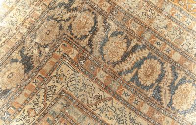 Large Antique Persian Bibikabad Brown Handmade Wool Rug