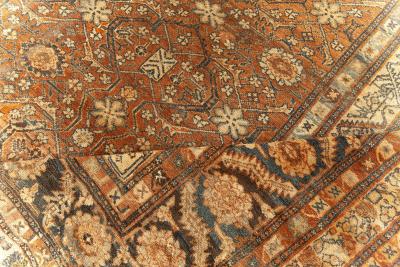 Large Antique Persian Bibikabad Brown Handmade Wool Rug
