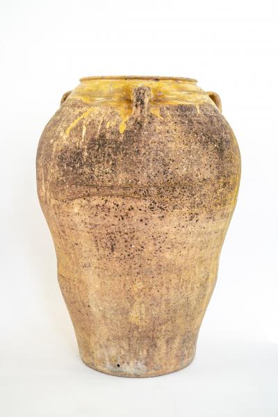 Large Antique Spanish Terracotta Olive Jar With 3 Handles
