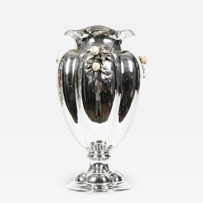 Large Antique Sterling Silver Centrepiece Flower Vase