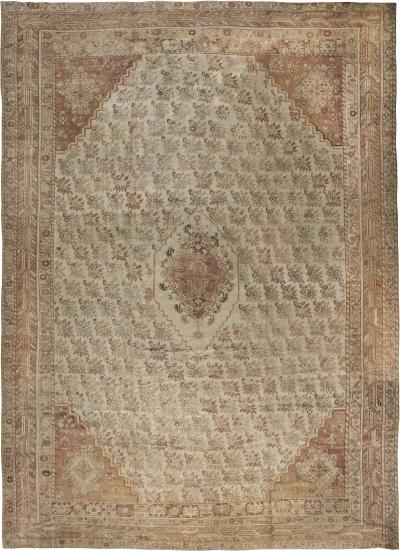 Large Antique Turkish Ghiordes Hand Knotted Wool Rug