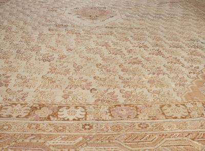 Large Antique Turkish Ghiordes Hand Knotted Wool Rug
