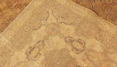 Large Antique Turkish Sivas Botanic Handmade Wool Carpet
