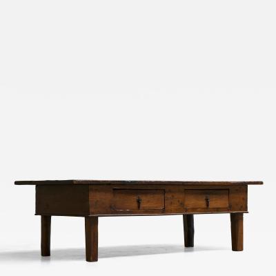Large Antique Wabi Sabi Style Coffee Table in Oak