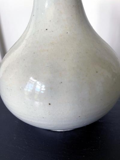 Large Antique White Glazed Bottle Vase Korean Ceramic Joseon Dynasty