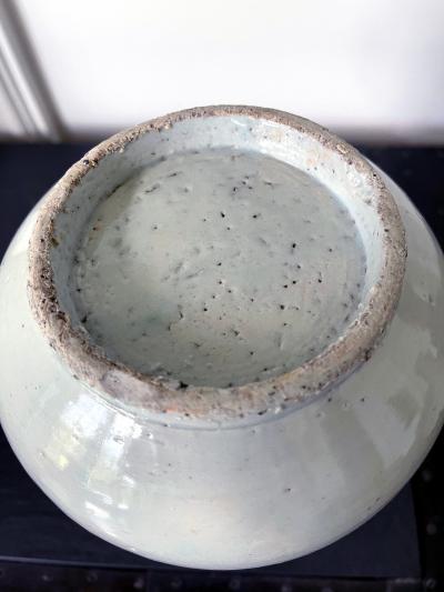 Large Antique White Glazed Bottle Vase Korean Ceramic Joseon Dynasty