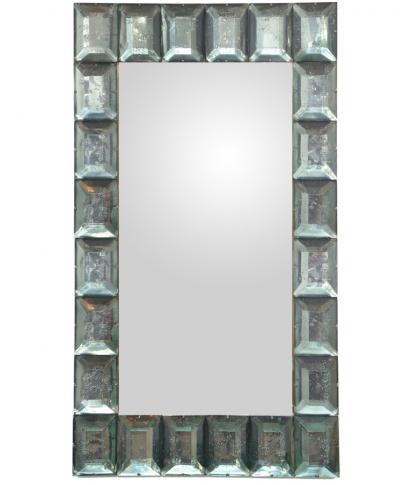 Large Aqua Green Murano Glass Mirror