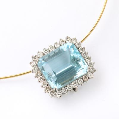 Large Aquamarine stone Necklace