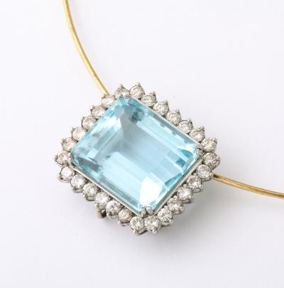 Large Aquamarine stone Necklace