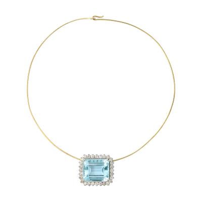 Large Aquamarine stone Necklace