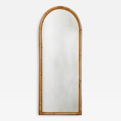 Large Arched Mirror In Bamboo