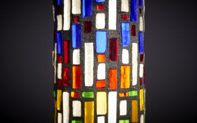 Large Architectural Glass and Concrete Floor Lamp for in and Outdoors