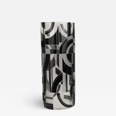 Large Art Deco Bohemian Glass Vase